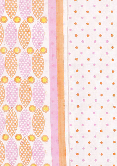 Chanderi Silk Dress Material With Dupatta In Graphic Block Print