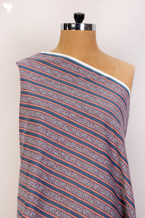 Cambric Cotton In Floral Border Print