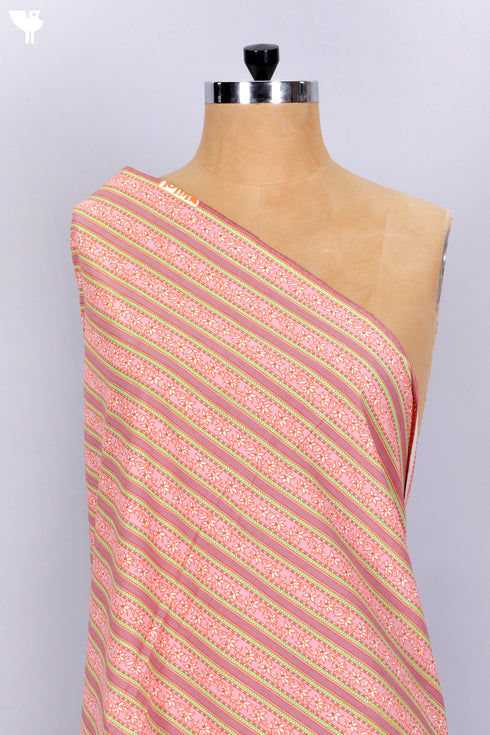 Cambric Cotton In Striped Print