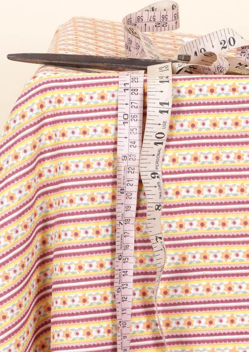 Cambric Cotton In Striped Print