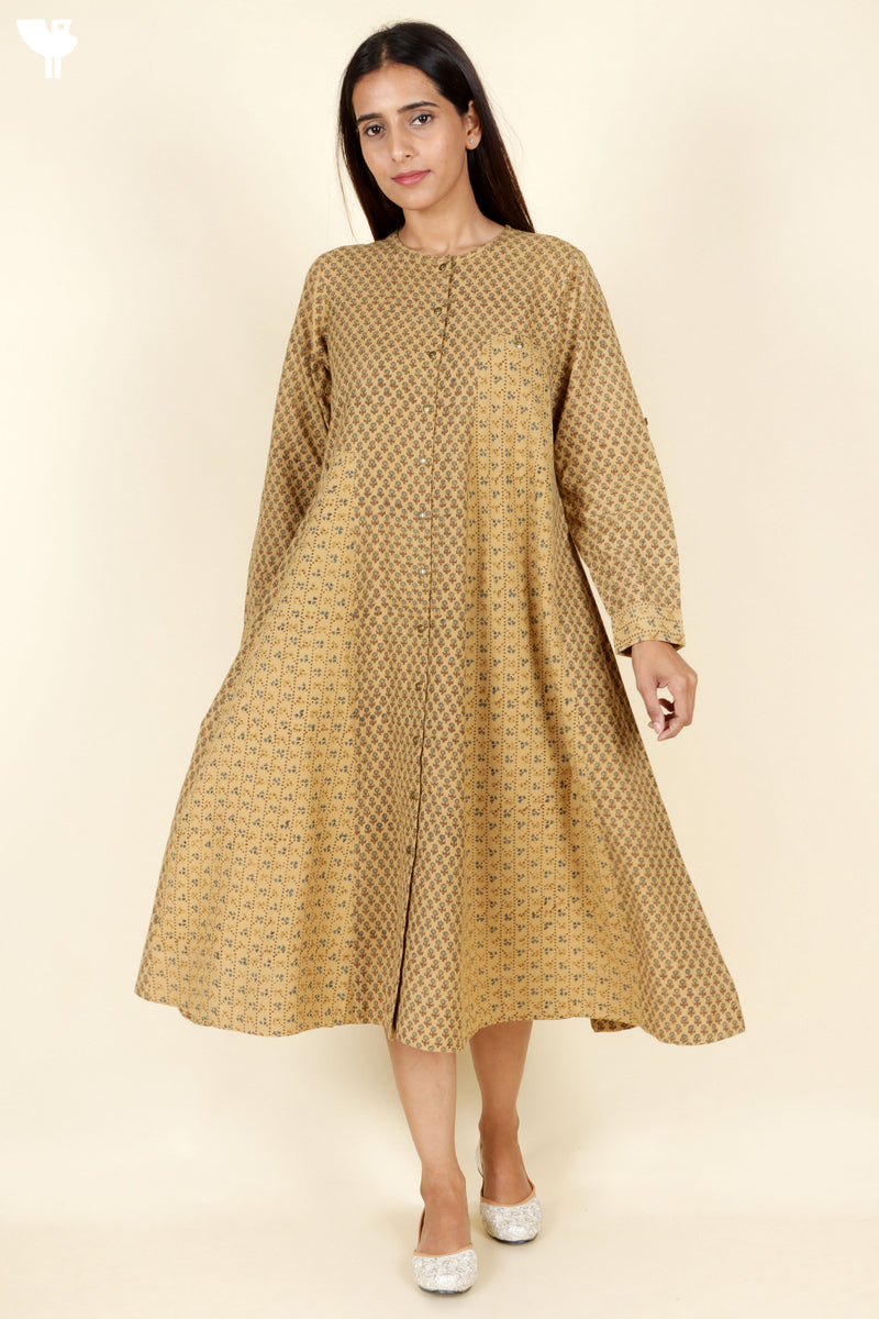 Khaadi Cotton Dress With Block Print