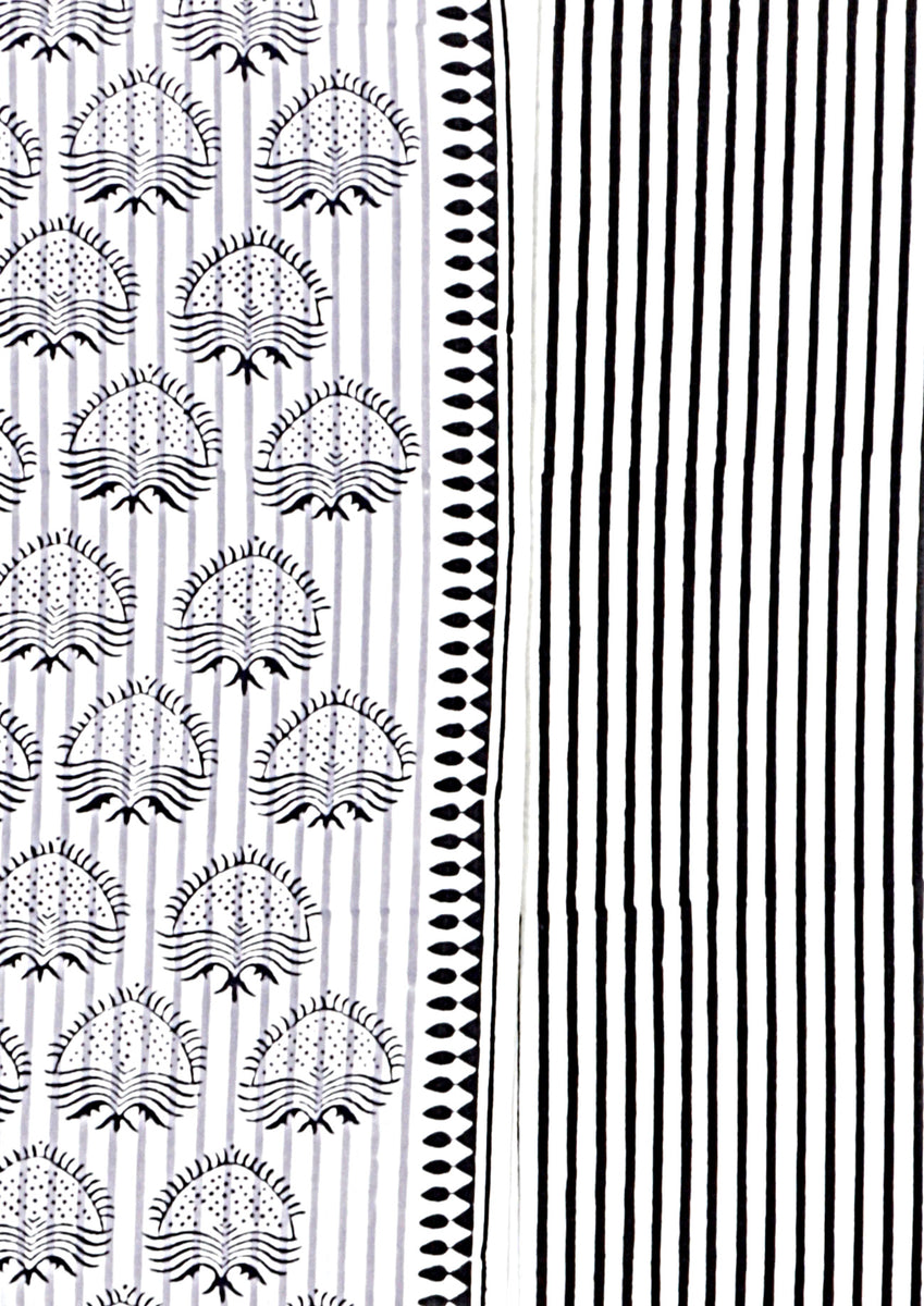 Bizzy Lizzy Dress Material With Chiffon Dupatta in Block Print